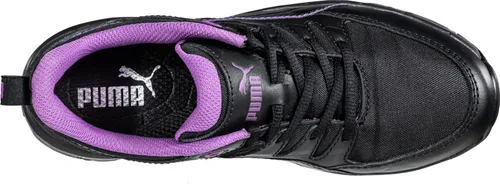 Vista 9 de PUMA Zapato industrial Stepper Low para mujer, color negro-morado, talla 8.5