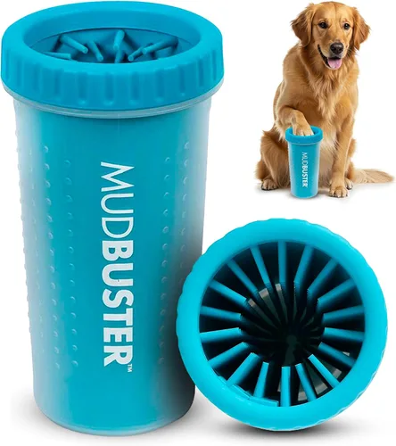 Vista 13 de Dexas MudBuster Limpiador Portátil de Patas de Perro - Calidad Premium, Azul, Tamaño Pequeño para Suministros y Accesorios para Mascotas
