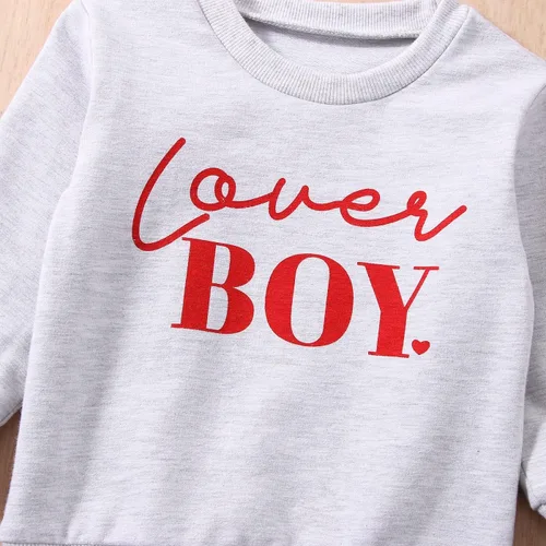Vista 6 de JLKGICF Traje de San Valentín para bebé y niña pequeña, sudadera con estampado de letras, cuello redondo, ropa de San Valentín