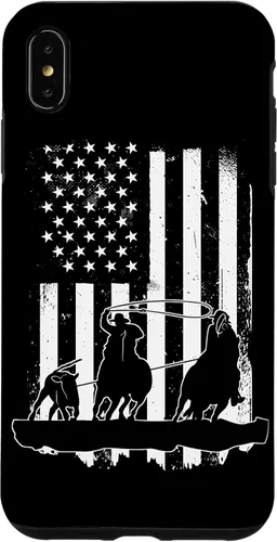 Vista 11 de USA Flag Team Roping Design Rodeo Western Horse Country Case for iPhone 17