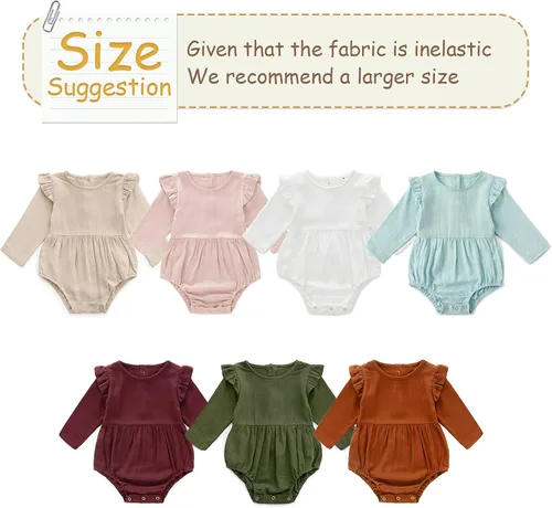 Vista 4 de Simplee kids Mameluco unisex de algodón y lino hecho a mano para bebé, overol de manga larga de color liso