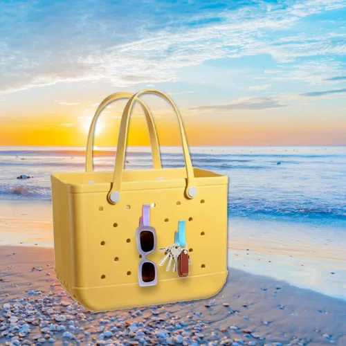 Vista 5 de Ganchos para bolsas Bogg, portavasos y lentes de sol, compatible con bolsa de mano y bolsa Bogg (azul oscuro)