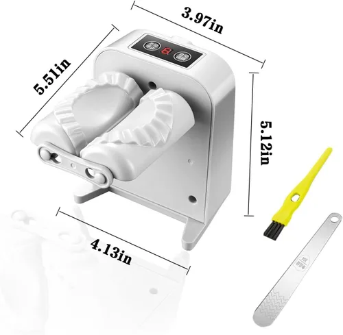 Vista 6 de Máquina Prensadora de Dumplings Eléctrica Automática - Ajustable y Fácil de Operar, Con Cuchara y Cepillo - Para Hacer Masa en la Cocina del Hogar