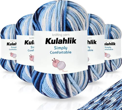 Vista 89 de 50g (1x50g) Hilo Acrílico para Crochet y Tejido, Hilo Degradado Colorido, 1 Rollo de Madejas, Hilo Acrílico Multicolor, Perfecto para Proyectos