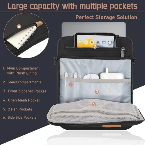 Vista 4 de TORIBIO - Funda acolchada para portátil de 13,3 a 14 pulgadas
