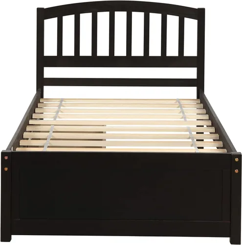 Vista 5 de Harper & Bright Designs Cama individual con cajones, marco de cama de madera con cabecero y estribo, plataforma de madera para niños, niñas, niños