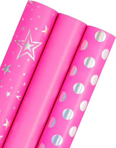 Vista 14 de WRAPAHOLIC Papel de regalo de oso para baby shower, mini rollo, 3 rollos, 17 x 120 pulgadas, diseño de oso de aventura en avión y fiesta para baby