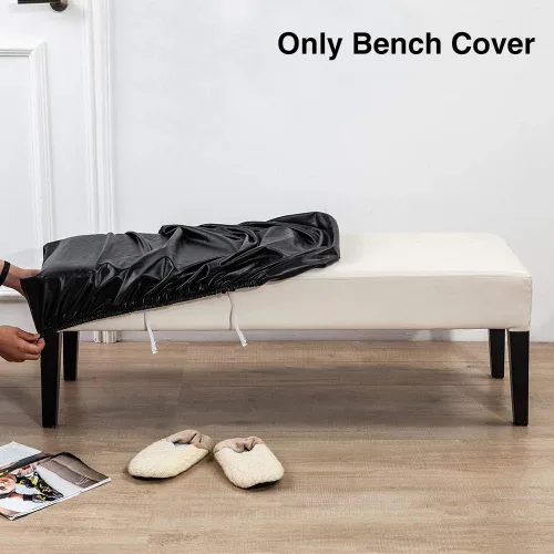 Vista 3 de Tookie Funda de cuero sintético suave y elástica para banco de comedor, impermeable, elástica, extraíble, para cocina, comedor, protector de asiento