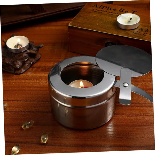 Vista 3 de DOITOOL Soporte de combustible para chafer, 2 soportes de combustible de acero inoxidable con cubierta para platos de rozaduras, bufé, barbacoa