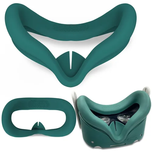 Vista 5 de Gwyoneaon Protective Cover for OculusMeta Quest 2 Accessories - Silicone Controllers Grip Protector, Soft Shell Skin With Face and Lens Cover (Green)