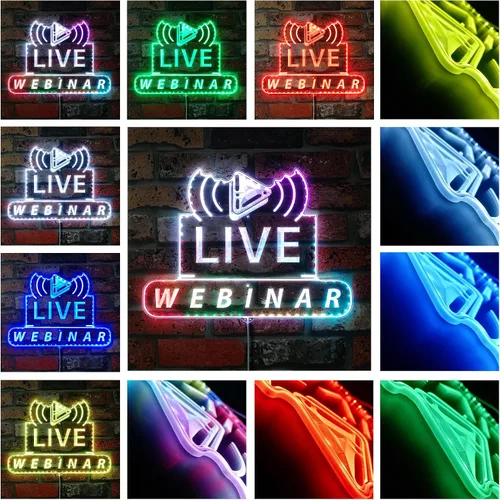 Vista 3 de ADVPRO Grabación en vivo en el aire RGB Dynamic Glam LED Sign - Forma de corte a borde - Decoración de pared inteligente 3D - Iluminación dinámica