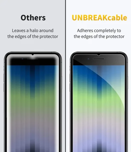 Vista 7 de UNBREAKcable Paquete de 2 protectores de pantalla para iPhone SE 2022 2020/8/7/6/6s, vidrio templado [marco de fácil instalación] [dureza 9H]