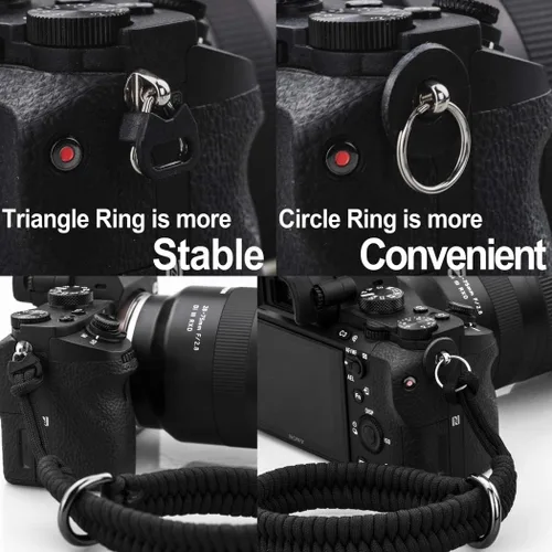 Vista 8 de AQAREA Correa de muñeca para cámara DSLR sin espejo, correa de mano de cámara de liberación rápida con conector más seguro (negro) con conector