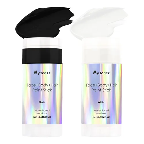 Vista 15 de Mysense Pintura en barra verde Amazon para el cabello de cara y cuerpo, maquillaje de Halloween, Elphaba Witch Gamora, color de cabello temporal