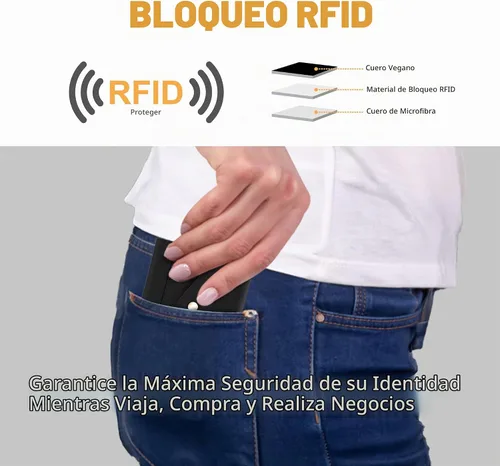 Vista 4 de Gostwo Billetera para Mujer con Bloqueo RFID Carteras Pequeñas para Mujer Tarjetero de Tarjetas de Crédito Carteras Triple Pliegue para Damas