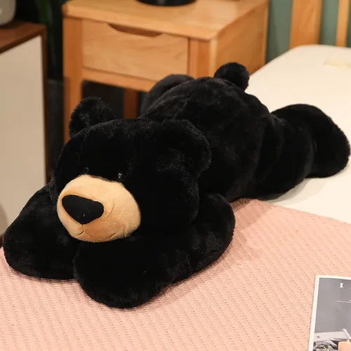 Vista 5 de Doireum Animales de Peluche con Peso, Juguete de Animal de Peluche de Oso con Peso, Almohada Decorativa de Peluche de Oso Negro, Regalos para Niños
