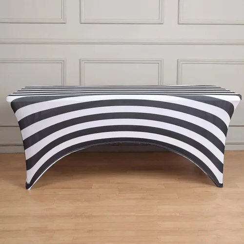 Vista 59 de Efavormart - Mantel rectangular de elastano elástico beige de 4 pies