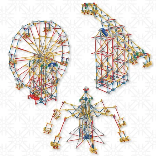 Vista 3 de K'Nex Set para construir de parque de atracción 3 en 1 con motor, 744 piezas