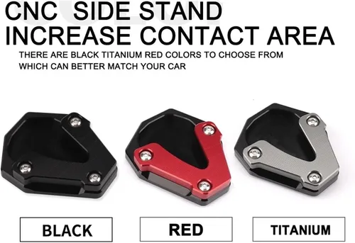 Vista 5 de Motorcycle Kickstand Extension Pad for Benelli TRK502 TRK 502 2020 2021 Foot Side Stand Support Plate Enlarger (Color : B Black)