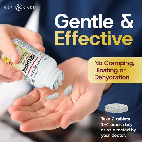 Vista 6 de GeriCare Laxante de fibra – Suplemento de fibra de policarbofilo de calcio de 625 mg para mujeres y hombres – Alivio suave y eficaz de venta libre