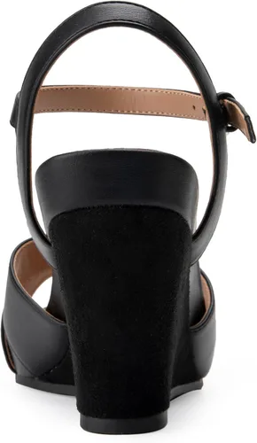 Vista 3 de Aerosoles Sandalia de cuña pastel para mujer, Combo Negro