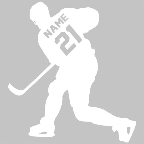 Vista 9 de VWAQ - Adhesivo decorativo para pared con diseño de jugador de hockey, personalizable, para habitación de niños, CS23