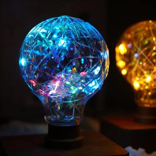 Vista 17 de Bombilla decorativa morada, bombillas LED de hadas moradas de 2 W, bombillas lindas equivalentes a 15 W para lámparas colgantes, recámara, sala