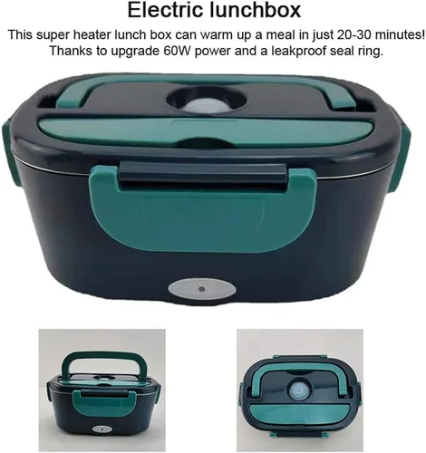 Vista 4 de Fiambrera eléctrica portátil para alimentos de gran acidad, calentador de alimentos a prueba de fugas, desmontable para adultos, automóvil, camión