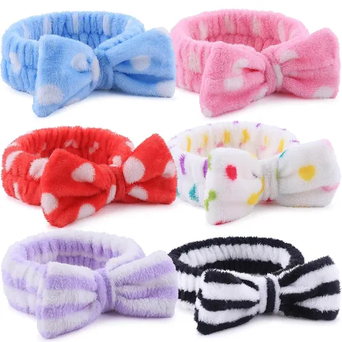 Vista 12 de WSYUB Diadema de spa, maquillaje, diademas de maquillaje esponjosas, suministros para fiestas de pijamas, diademas faciales para lavar la cara