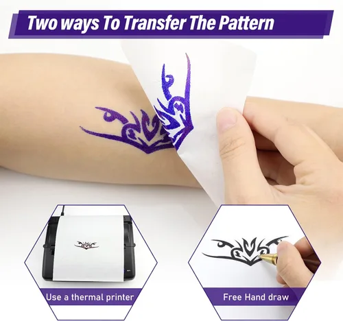 Vista 9 de TATELF - Papel de transferencia para tatuajes, 100 hojas, A4, kit de plantillas térmicas