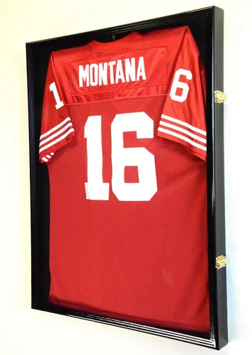 Vista 2 de XL Jersey Vitrina 98% Protección UV - Fútbol/Hockey/Béisbol/Baloncesto/Fútbol Shadowbox Montaje en Pared