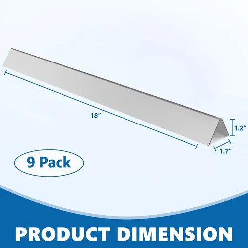 Vista 2 de SafBbcue 67669 Barras aromatizantes de 18-1/8 pulgadas para parrillas de gas Weber Summit 400 Series E/S-420/450/440/460/470, 9 piezas de repuesto