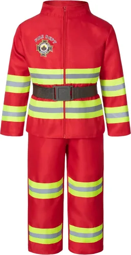 Vista 7 de Disfraz de jefe de bomberos para niños, rojo para niños (3-9 años)