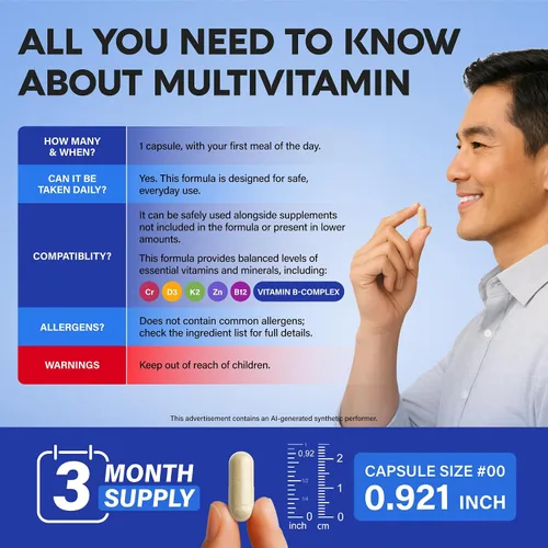 Vista 10 de Multivitamínico para hombres - Complejo B y B12 Whole Foods & Enzimas