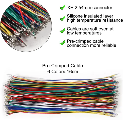 Vista 6 de Kit de conectores de 0.049 in con cable preprensado de 5.9 in 2/3/4/5/6/7/8/9/10/12 PIN compatible con conector JST GH Molex PicoBlade de 0.049 in