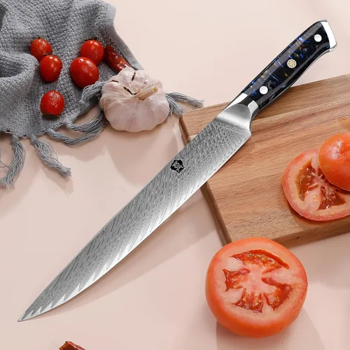 Vista 5 de WILDMOK Cuchillos para tallar de 9 pulgadas, cuchillo de sushi ultra afilado, para cuchillos de carne, cuchillos japoneses de acero de Damasco