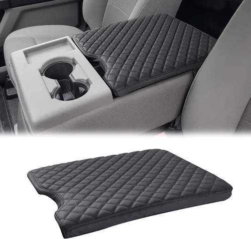 Vista 8 de JDMCAR - Funda de consola central para Ford F150 2015-2020, F250, F350, F450 y Expedition 2018-2024, funda de neopreno para reposabrazos