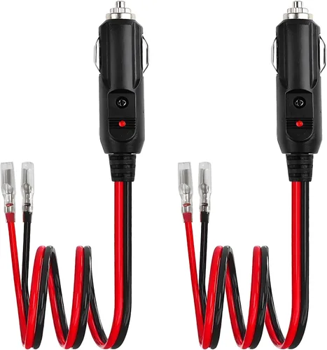 Vista 7 de Enchufe macho para encendedor de cigarrillos fusionado, adaptador de enchufe de encendedor de cigarrillos de 12 V 24 V con cables y luz LED, kit