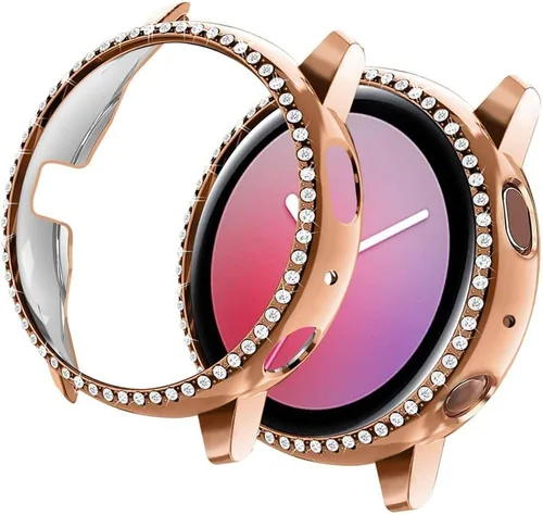 Vista 13 de FitTurn Funda protectora brillante compatible con Samsung Galaxy Watch Active2 de 1.575 pulgadas, 1.732 pulgadas, protector de placa de diamantes