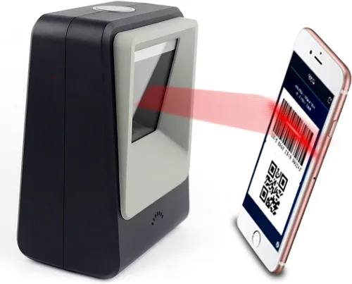 Vista 7 de Escáner de código de barras QR 2D, symcode Omnidireccional Manos Libres USB Lector de Código de Barras Automático para Pagos Móviles Computadora