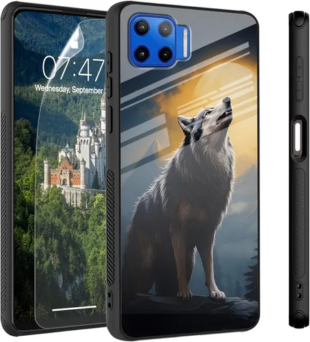 Vista 56 de Funda para Motorola Moto Edge 2022, cubierta trasera de vidrio templado con protector de pantalla, funda protectora a prueba de golpes para Motorola