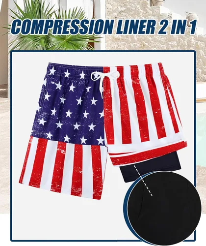 Vista 18 de UNICOMIDEA Bañador para hombre con forro de compresión de 9 pulgadas de largo