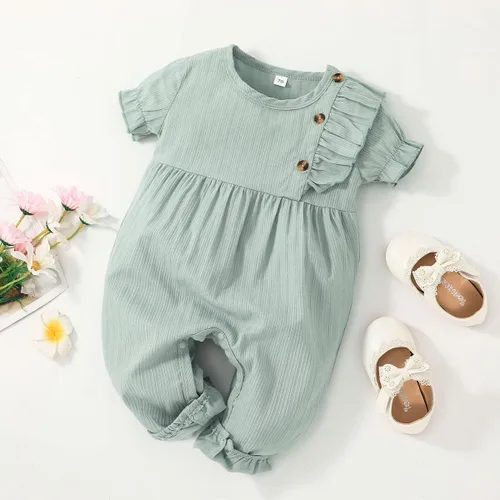 Vista 2 de Cecobora Conjunto de ropa de algodón y lino para bebés recién nacidos y niñas