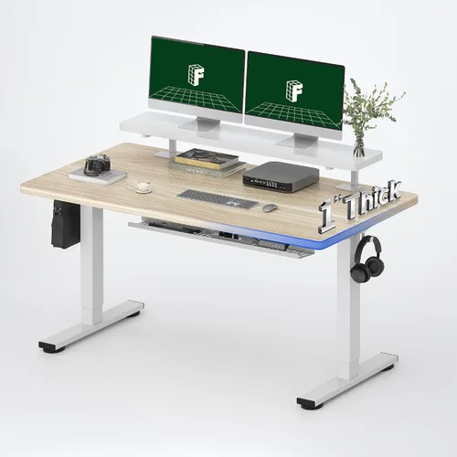 Vista 39 de FLEXISPOT Escritorio Eléctrico de Pie de Una Pieza, 40 x 24 Pulgadas Escritorio Ajustable con Superficie Sin Costuras, Controlador de Memoria