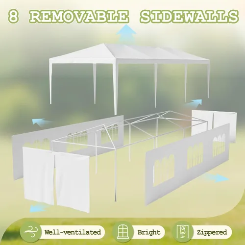 Vista 7 de Homall Tienda de campaña para fiestas de 10 x 30 pies, tienda de campaña al aire libre para fiestas, tienda de campaña a prueba de lluvia, cabina
