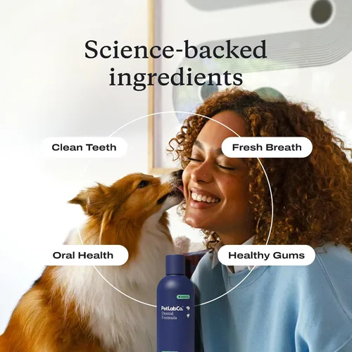 Vista 2 de PetLab Co. Paquete de aliento fresco: fórmula dental para perros dirige el sarro y promueve el aliento fresco y los palitos dentales para la salud