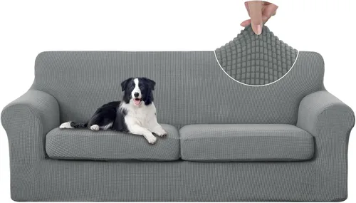 Vista 58 de U-NICE HOME Funda elástica para sofá de 3 piezas, funda de sofá lavable con cojín de asiento individual para sofá de 2 cojines, apta para mascotas