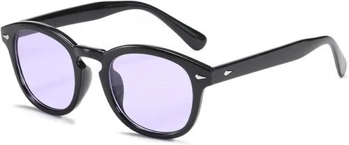 Vista 10 de LIXX Gafas de sol ovaladas retro para hombres y mujeres, marco redondo ['Lente azul']