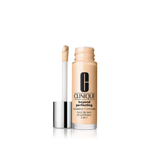 Vista 24 de Clinique Beyond Perfecting Lightweight Liquid Foundation + Concealer For Dry Combination to Oily Skin Types Full Coverage + Natural Matte Finish