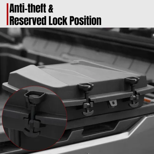 Vista 3 de A & UTV PRO Caja de almacenamiento de cama para Can Am Defender, HD10 HD9 HD8 HD5 Max/Can Am Commander, compatible con accesorios Can-Am Defender
